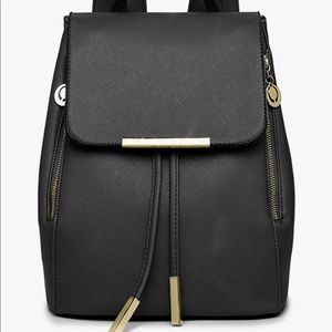 Black Suede Faux Leather Backpack